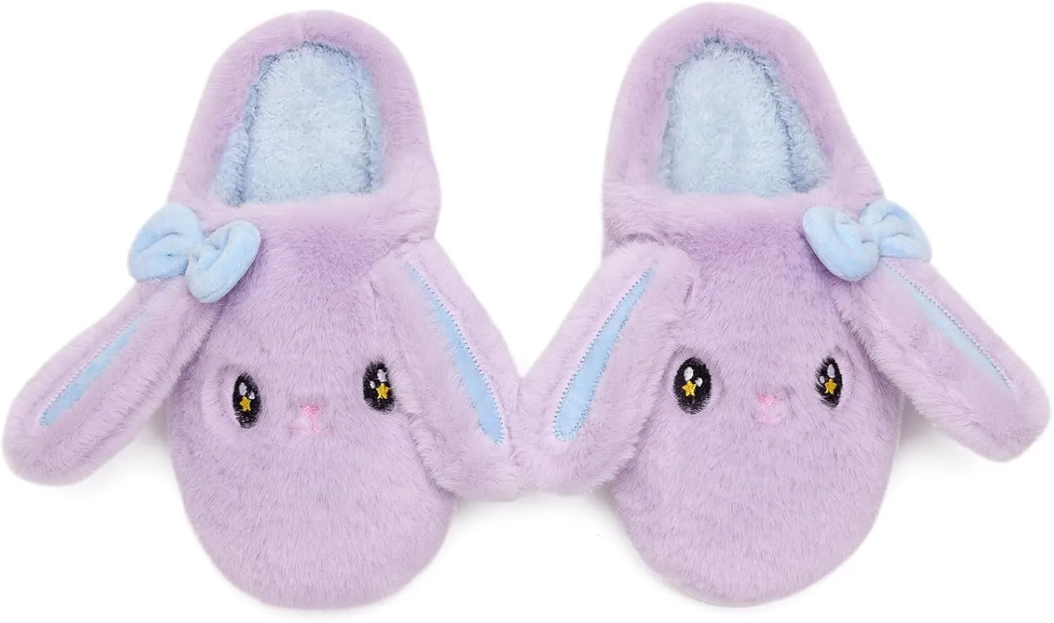 Kids Slippers Boys Girls Bunny Animal Slippers,Cute Bow Plush Funny Cartoon Rabbit Slippers,Comfy Fluffy Fuzzy Pillow Cloud Bedroom House Slippers Little/Big Kids