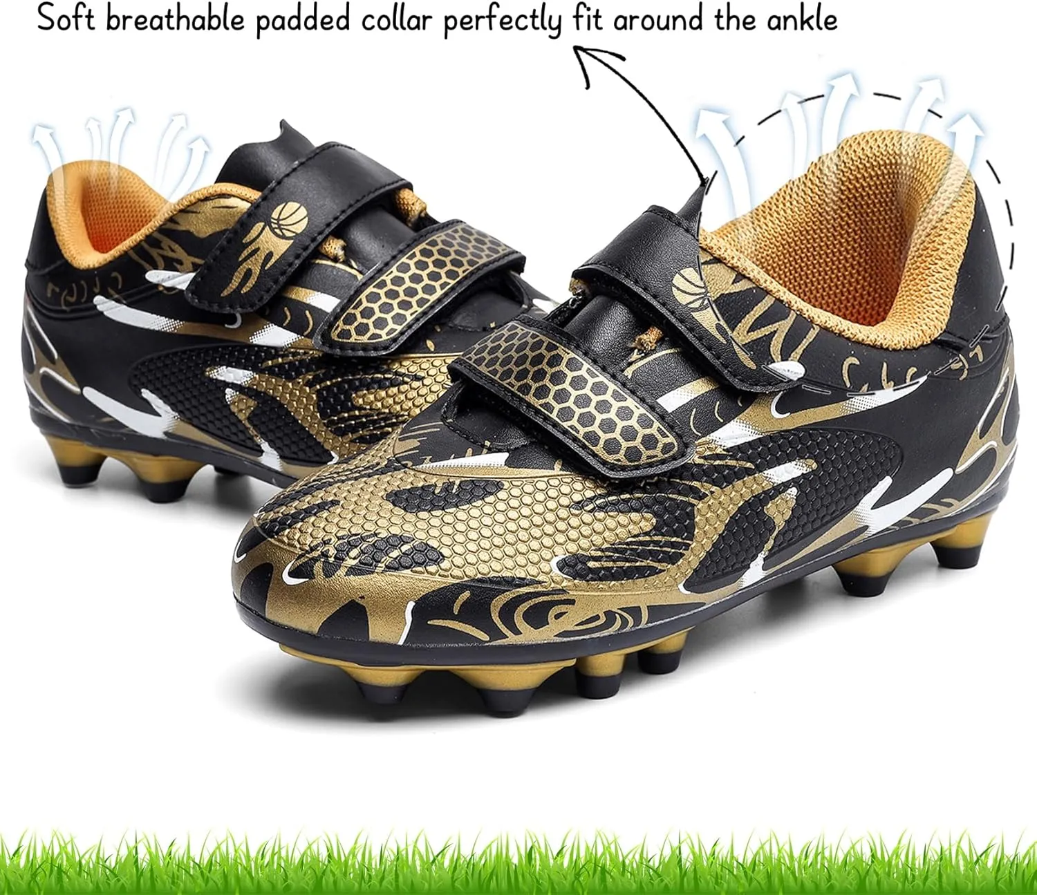 Kids Soccer Cleats Boys Girls Firm Ground Soccer Shoes Youth Professional Athletic Outdoor Football Cleats Shoes
