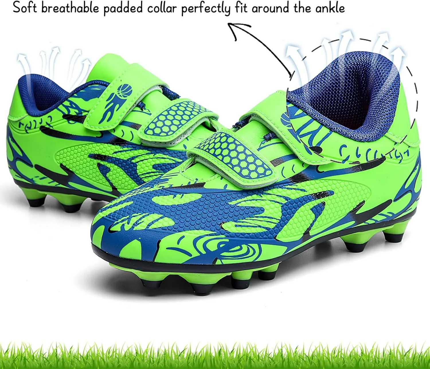 Kids Soccer Cleats Boys Girls Firm Ground Soccer Shoes Youth Professional Athletic Outdoor Football Cleats Shoes