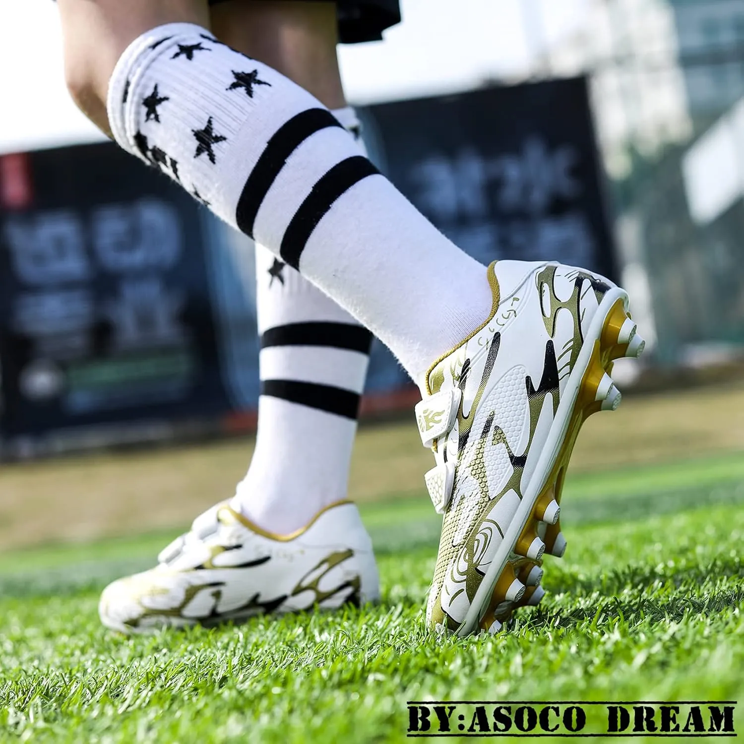 Kids Soccer Cleats Boys Girls Firm Ground Soccer Shoes Youth Professional Athletic Outdoor Football Cleats Shoes