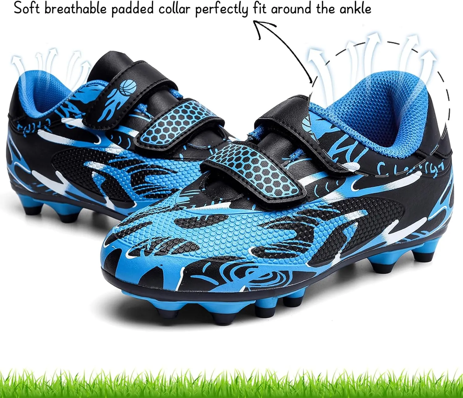 Kids Soccer Cleats Boys Girls Firm Ground Soccer Shoes Youth Professional Athletic Outdoor Football Cleats Shoes