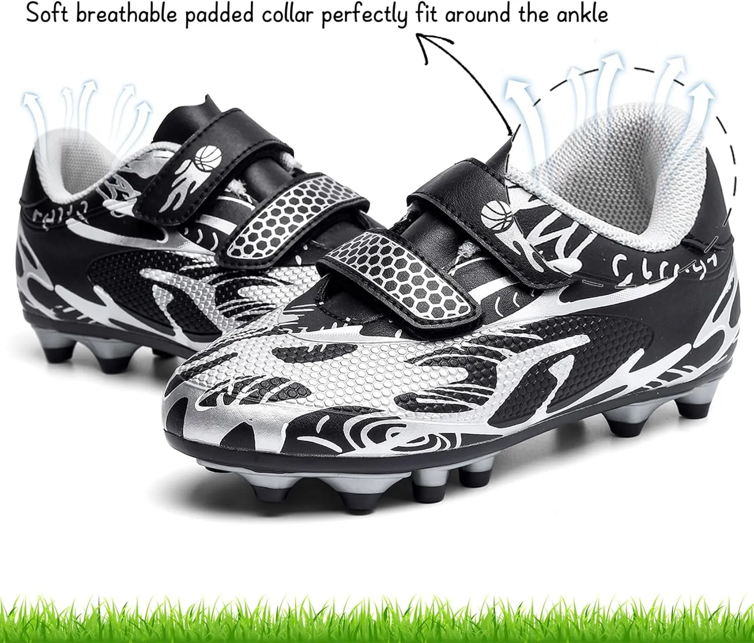Kids Soccer Cleats Boys Girls Firm Ground Soccer Shoes Youth Professional Athletic Outdoor Football Cleats Shoes