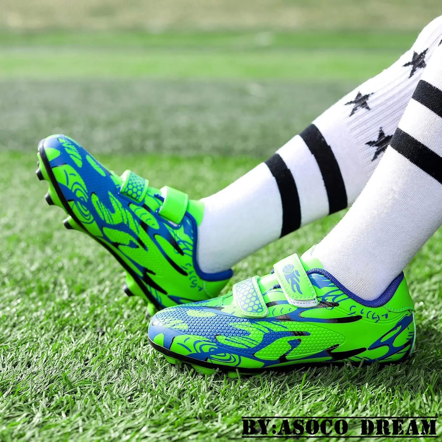 Kids Soccer Cleats Boys Girls Firm Ground Soccer Shoes Youth Professional Athletic Outdoor Football Cleats Shoes