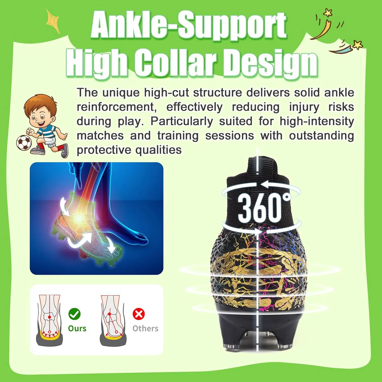 Kids Soccer Cleats Soccer Shoes for Boys Girls Football Turf Shoes Kids
