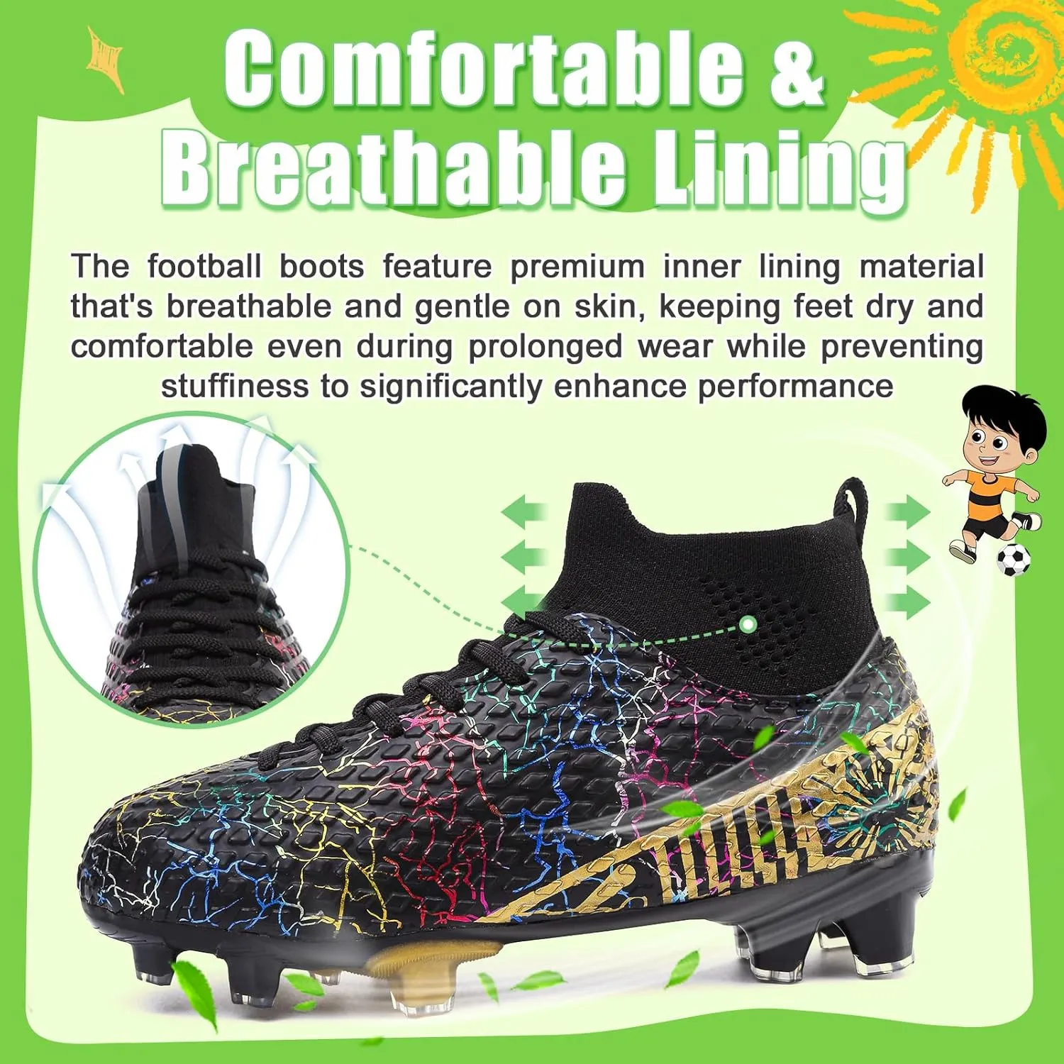 Kids Soccer Cleats Soccer Shoes for Boys Girls Football Turf Shoes Kids