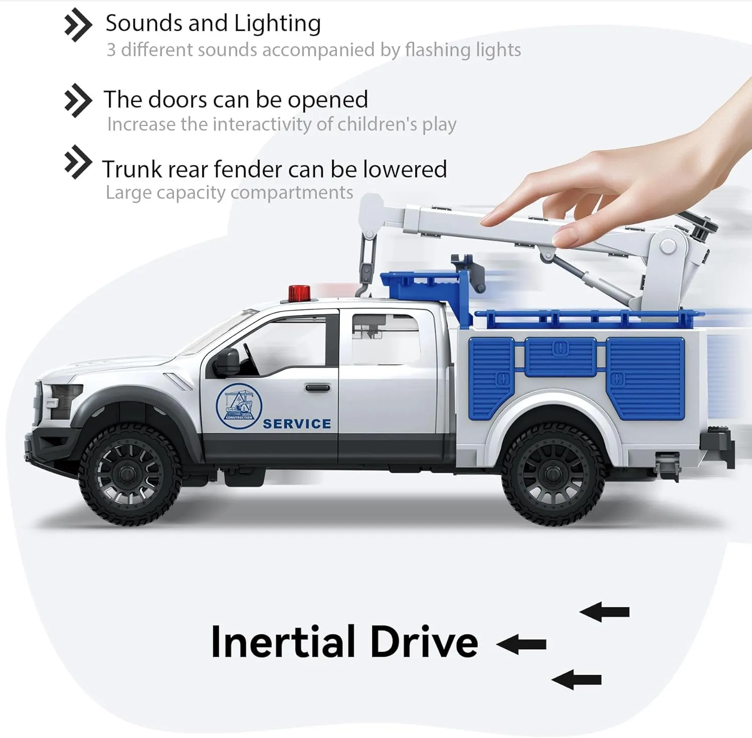 Kids Toys for 3 4 5 6 7 Year Old Boys, 15" Interactive Pickup Tow Truck Toy with Lights, Sounds, and Moving Parts, Inertial Drive Vehicle