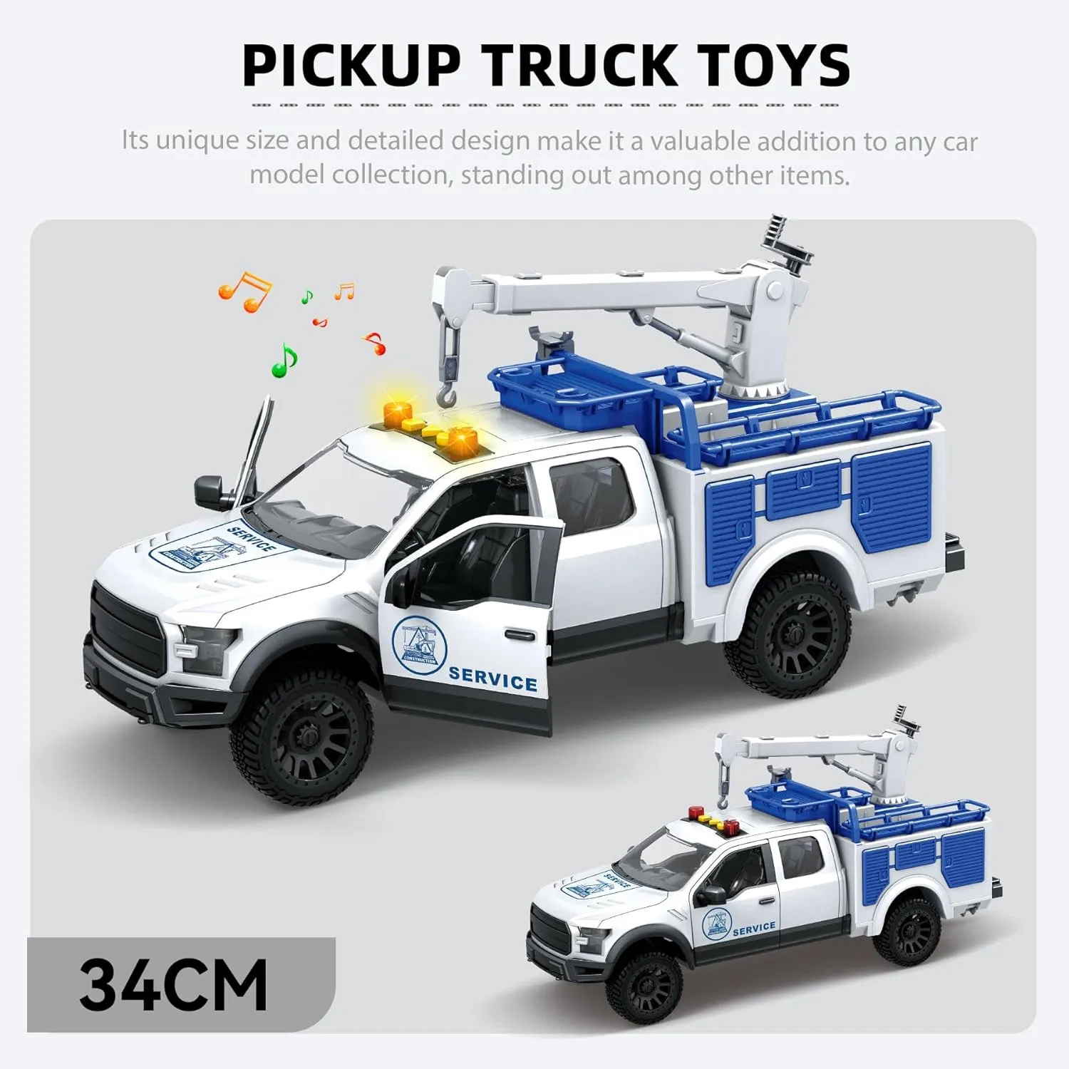 Kids Toys for 3 4 5 6 7 Year Old Boys, 15" Interactive Pickup Tow Truck Toy with Lights, Sounds, and Moving Parts, Inertial Drive Vehicle