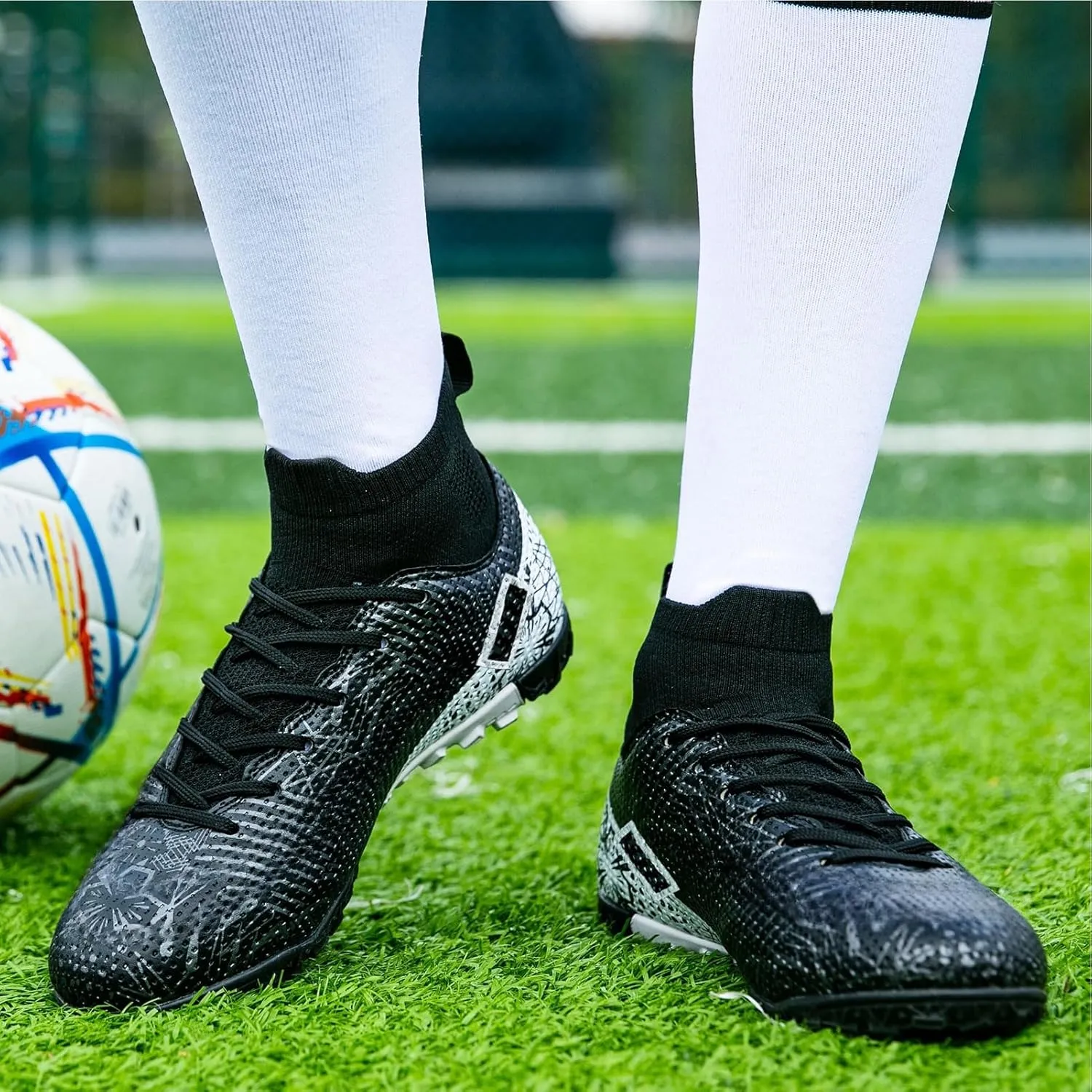 Kids Turf Soccer Shoes Boys Girls Youth Indoor Outdoor Soccer Cleats Football Shoes (Toddler/Little Kid/Big Kid)
