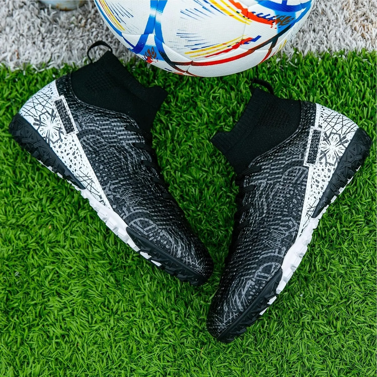 Kids Turf Soccer Shoes Boys Girls Youth Indoor Outdoor Soccer Cleats Football Shoes (Toddler/Little Kid/Big Kid)