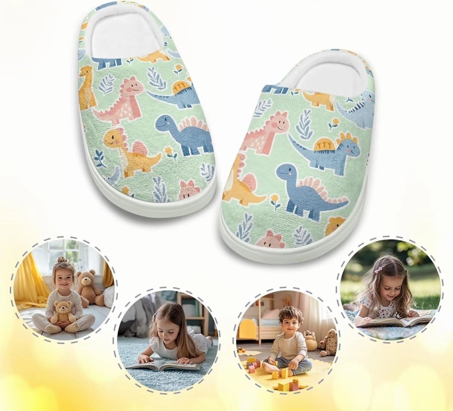 Kids Cotton Slippers Winter Warm Soft Plush Slippers Non Slip Flannel Fuzzy House Shoes Indoor Shoes for Boys Girls US 9-15