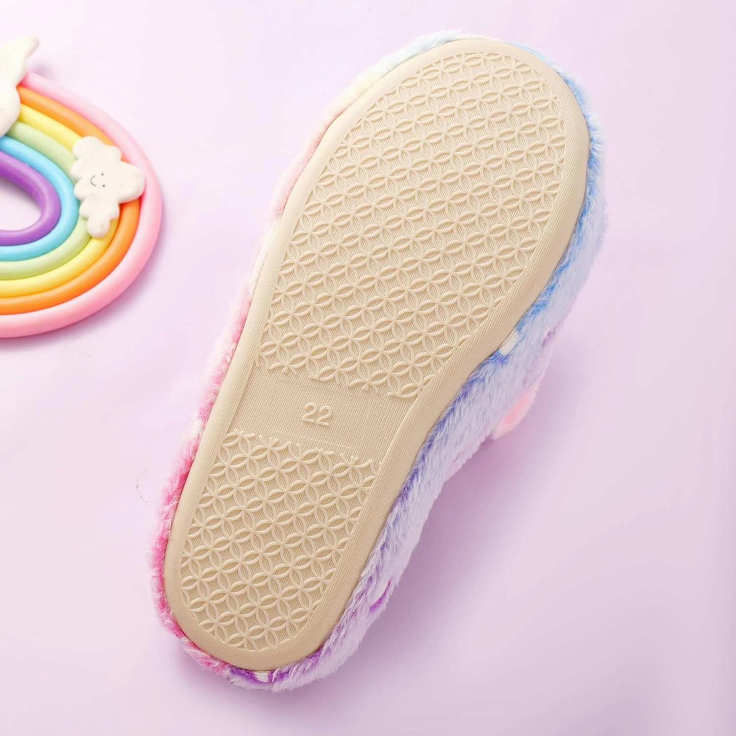 Kids Fuzzy Slippers for Girls Boys Unicorn Glow in the Dark Plush Fleece Warm Indoor Shoes