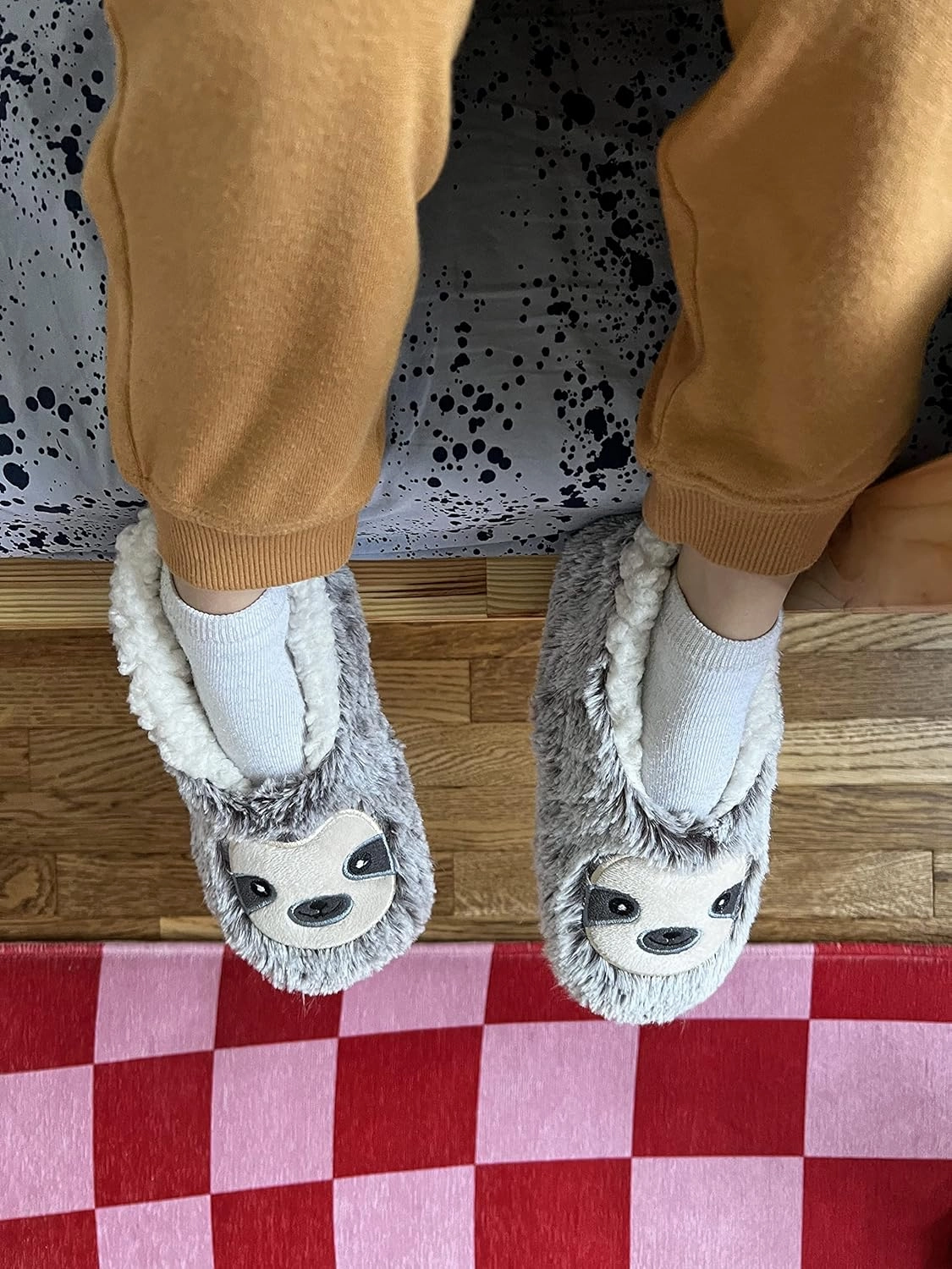 Kids Novelty Cute Plush Animal Slippers, Funny Fluffy Non-Slip House Shoes for Girls & Boys, Size 1-4