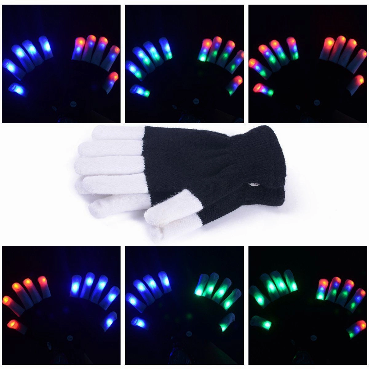 Kids Rave Flash Glowing  Glove Up Finger Party Decor