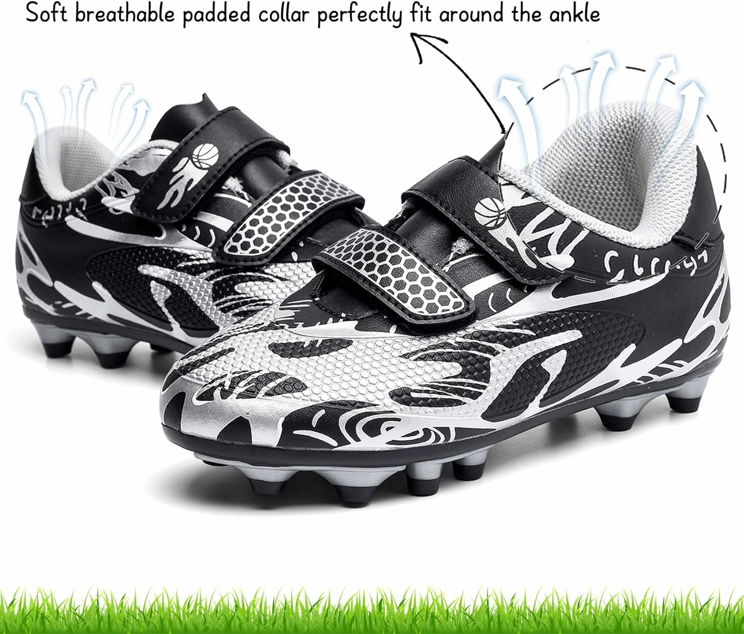Kids Soccer Cleats Boys Girls Firm Ground Soccer Shoes Youth Professional Athletic Outdoor Football Cleats Shoes