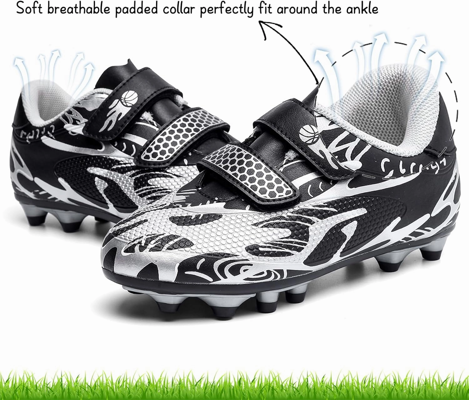 Kids Soccer Cleats Boys Girls Firm Ground Soccer Shoes Youth Professional Athletic Outdoor Football Cleats Shoes