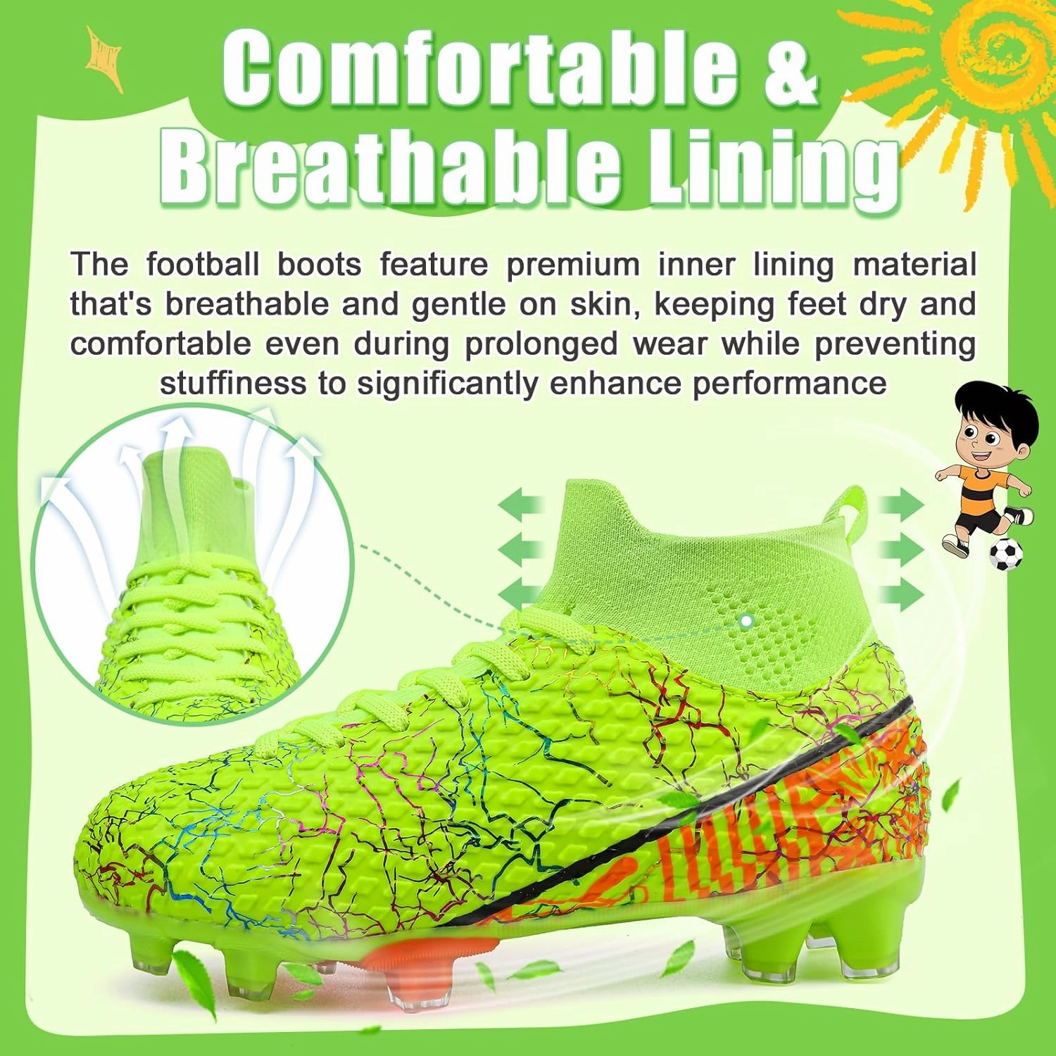 Kids Soccer Cleats Soccer Shoes for Boys Girls Football Turf Shoes Kids