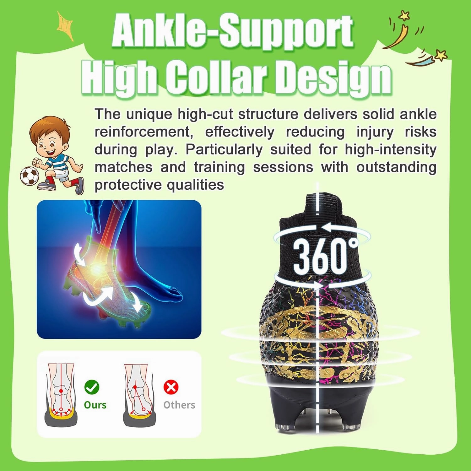 Kids Soccer Cleats Soccer Shoes for Boys Girls Football Turf Shoes Kids