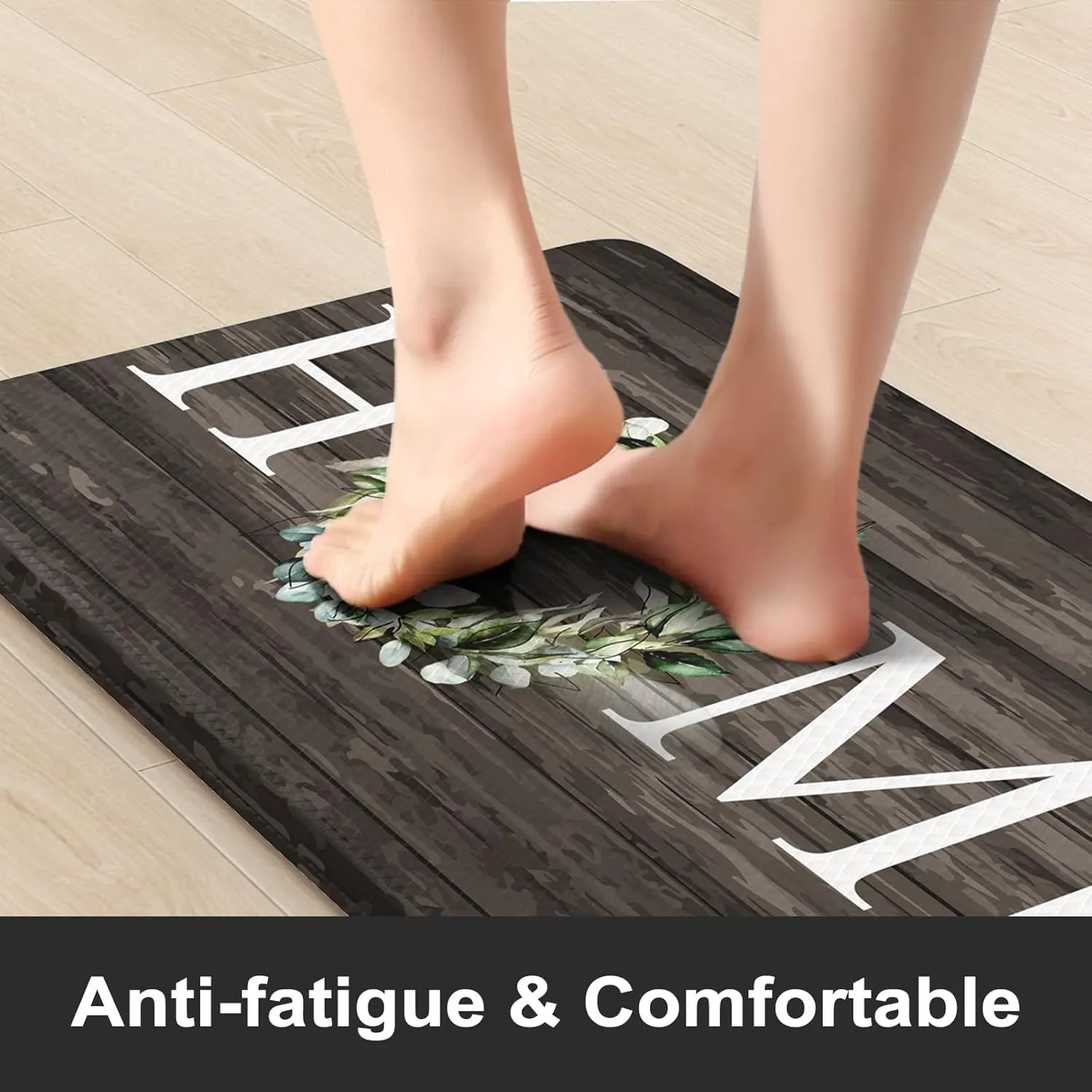 KIMODE Kitchen Mats,Anti Fatigue Kitchen Rugs Sets of 2, Non Slip Waterproof Kitchen Floor Mats, Ergonomic Cushioned Comfort Standing Mat for Home,Laundry, Office,Sink,Desk