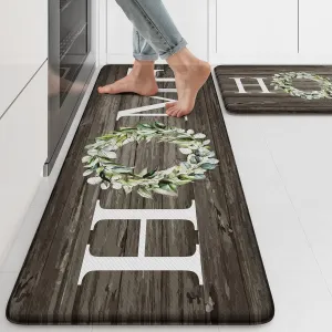 KIMODE Kitchen Mats,Anti Fatigue Kitchen Rugs Sets of 2, Non Slip Waterproof Kitchen Floor Mats, Ergonomic Cushioned Comfort Standing Mat for Home,Laundry, Office,Sink,Desk