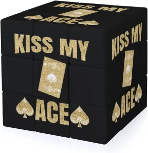 Kiss My Poker Funny 3x3x3 Cube Smooth Lightweight Puzzle for Adult Graphic Printing Travel