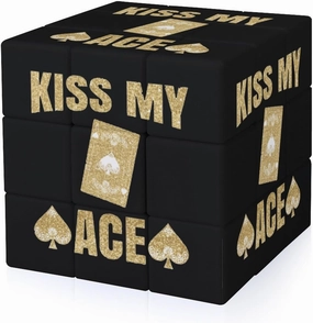 Kiss My Poker Funny 3x3x3 Cube Smooth Lightweight Puzzle for Adult Graphic Printing Travel