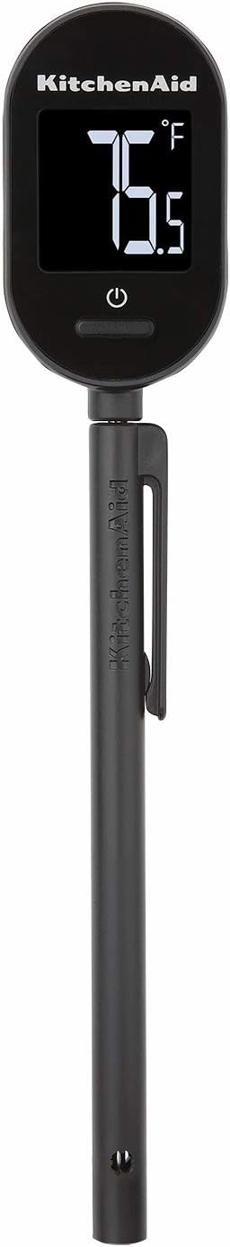 KitchenAid KQ910 Backlit Instant Read Digital Food Kitchen Grill Thermometer, Meat, and Cooking Wireless Thermometerer, Black