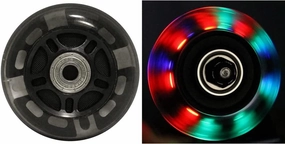 KSS 82A Skate Light Up LED Inline Wheels with ABEC 9 Bearings (4 Pack), 76mm, Black