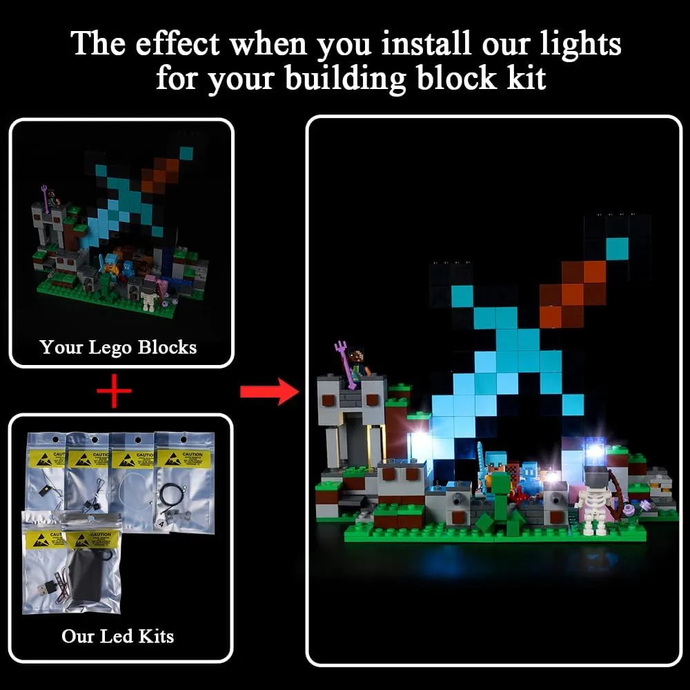 Kyglaring LED Light Kit for Minecraft The Sword Outpost - Compatible with Building Set 21244