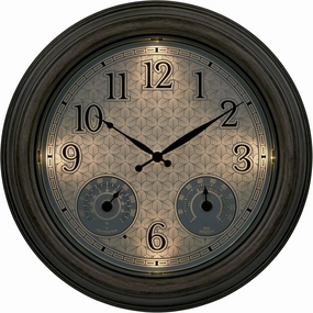 La Crosse Technology 435-3239-INT 15.5-Inch Lighted Leaf's Outdoor Analog Clock with Temp and Humidity
