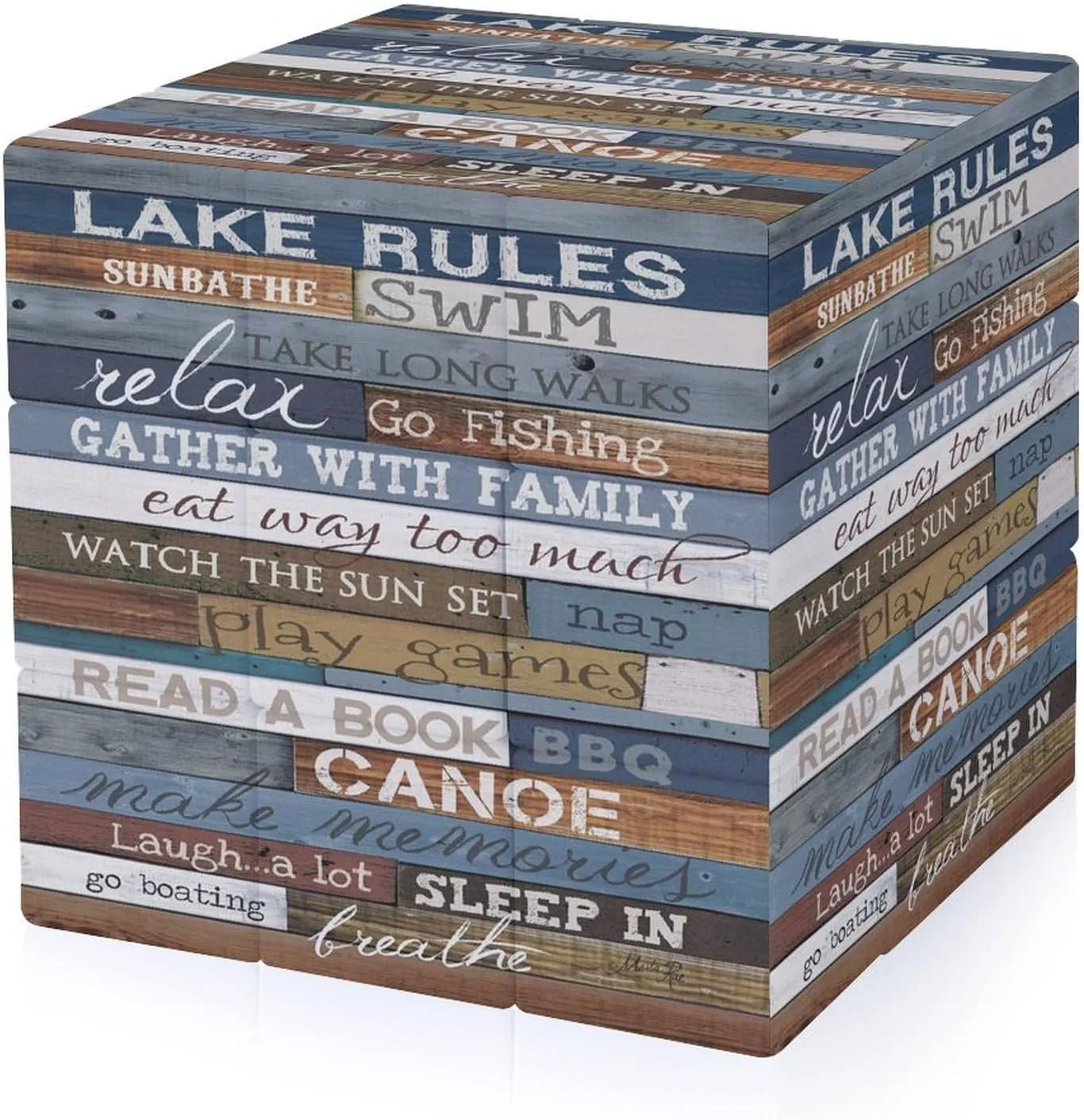 Lake Rules Funny 3x3x3 Cube Smooth Lightweight Puzzle for Adult Graphic Printing Travel