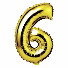 Large Gold Foil "Number 6" Balloon – 34 Inch Shiny Metallic Birthdays Anniversaries Celebrations