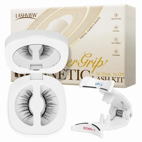 LASHVIEW Magnetic Eyelashes Natural Look, Reusable Magnetic Eyelashes with Applicator, No Glue Needed Easy to Wear and Remove CT10
