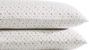 Laura Ashley Home - Standard Pillowcase Set, Cotton Sateen Bedding, Smooth & Wrinkle-Resistant (Evie Yellow, 2 Piece)
