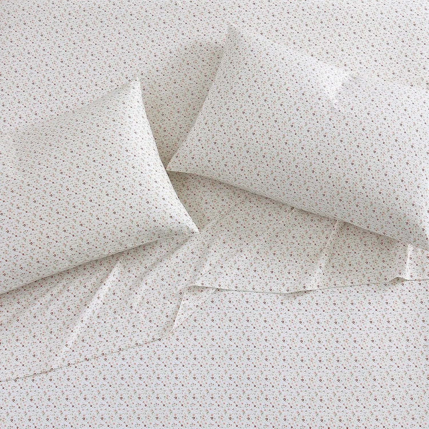 Laura Ashley Home - Standard Pillowcase Set, Cotton Sateen Bedding, Smooth & Wrinkle-Resistant (Evie Yellow, 2 Piece)