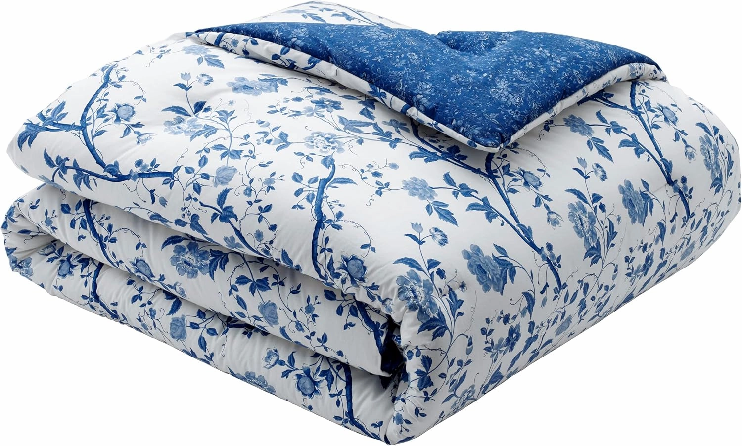 Laura Ashley- Twin Duvet Cover Set, Reversible Cotton Bedding Set, Includes Matching Sham(s) with Bonus Euro Sham(s) & Throw Pillow Covers (Elise Blue, Twin)