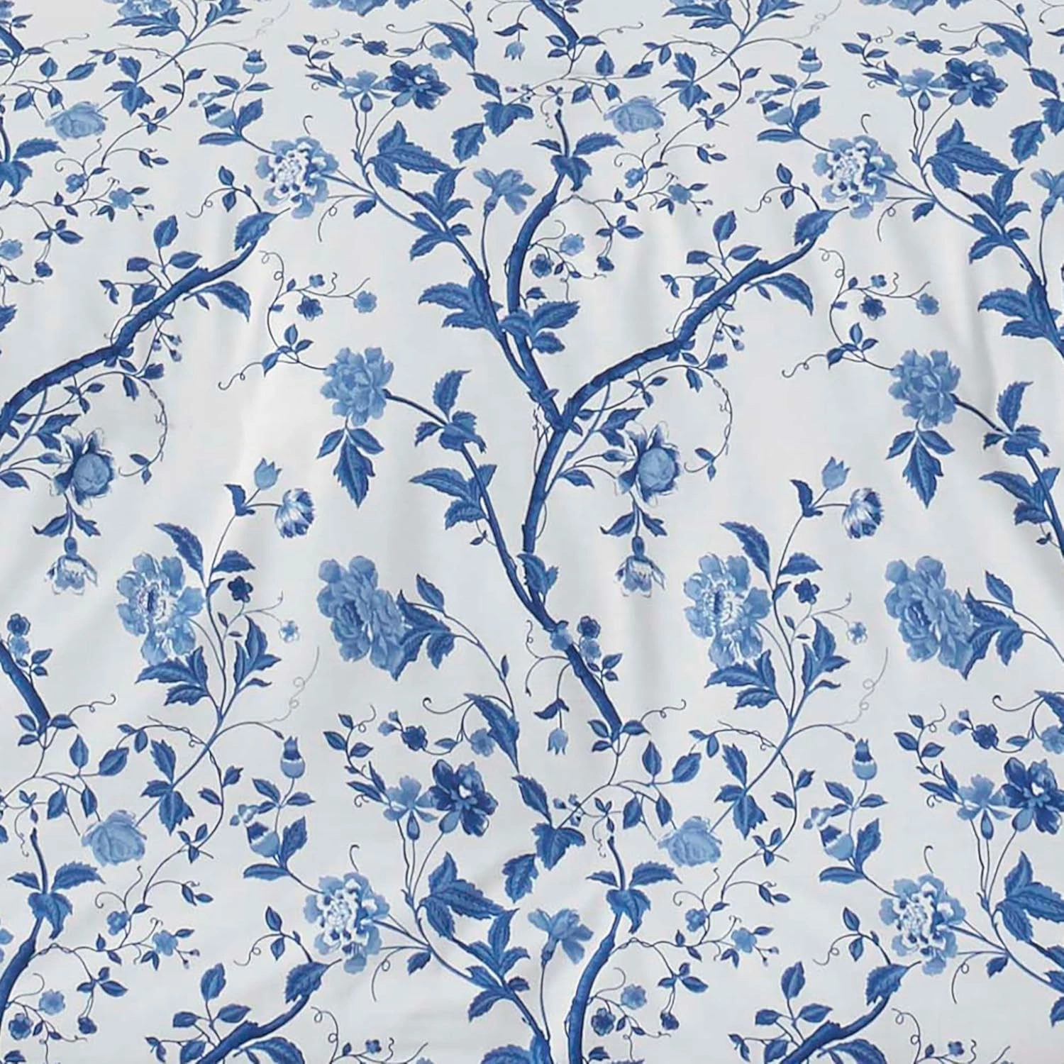Laura Ashley- Twin Duvet Cover Set, Reversible Cotton Bedding Set, Includes Matching Sham(s) with Bonus Euro Sham(s) & Throw Pillow Covers (Elise Blue, Twin)