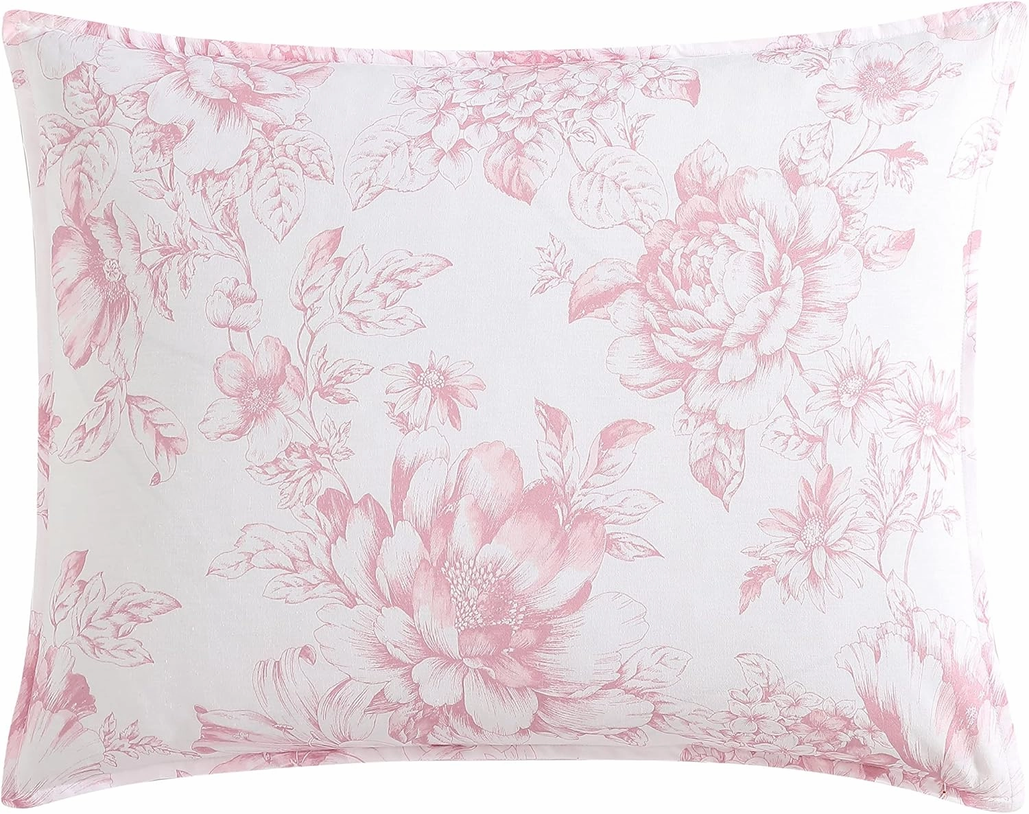 Laura Ashley- Twin XL Comforter Set, Reversible Cotton Bedding with Matching Sham(s), Ideal Dorm Essentials (Delphine Mauve Pink, Twin XL)