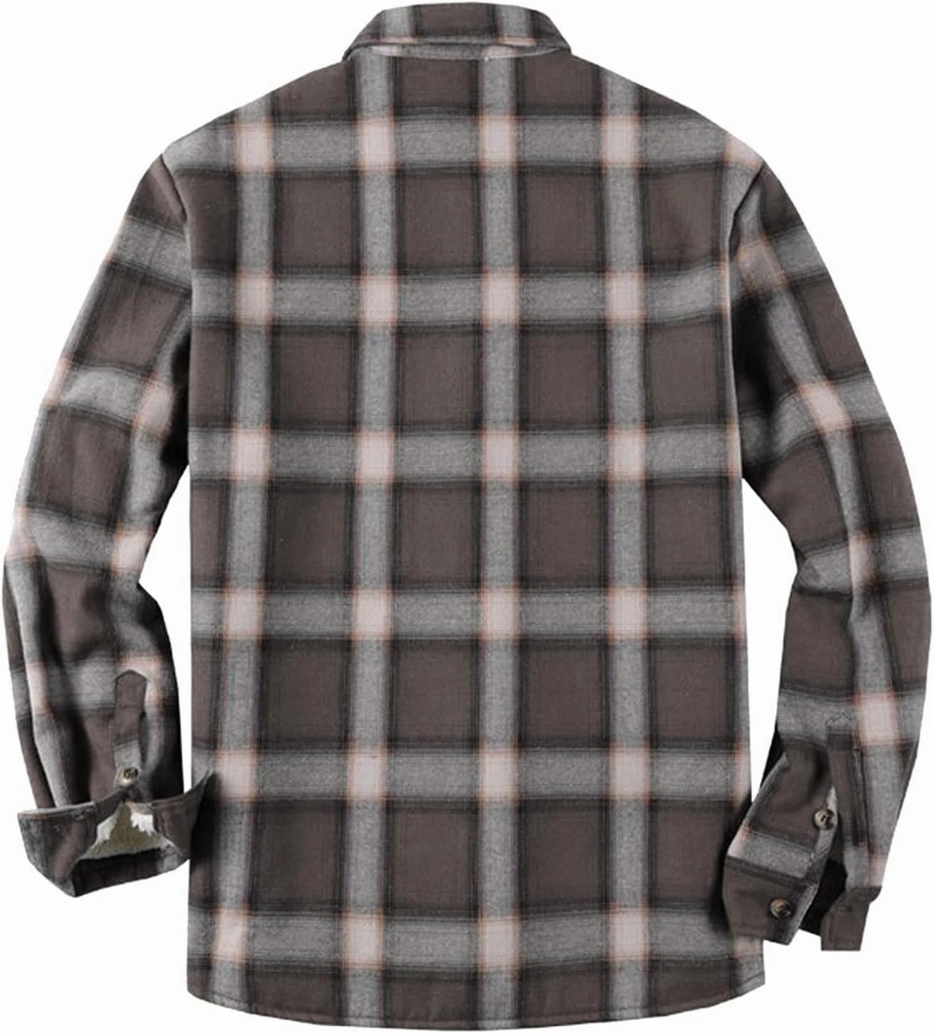 LCMTWX Mens Plaid Flannel Jacket Pocket Hooded Padded Loose Shirt Top Jacket Coats Casual Long Sleeve Coat with
