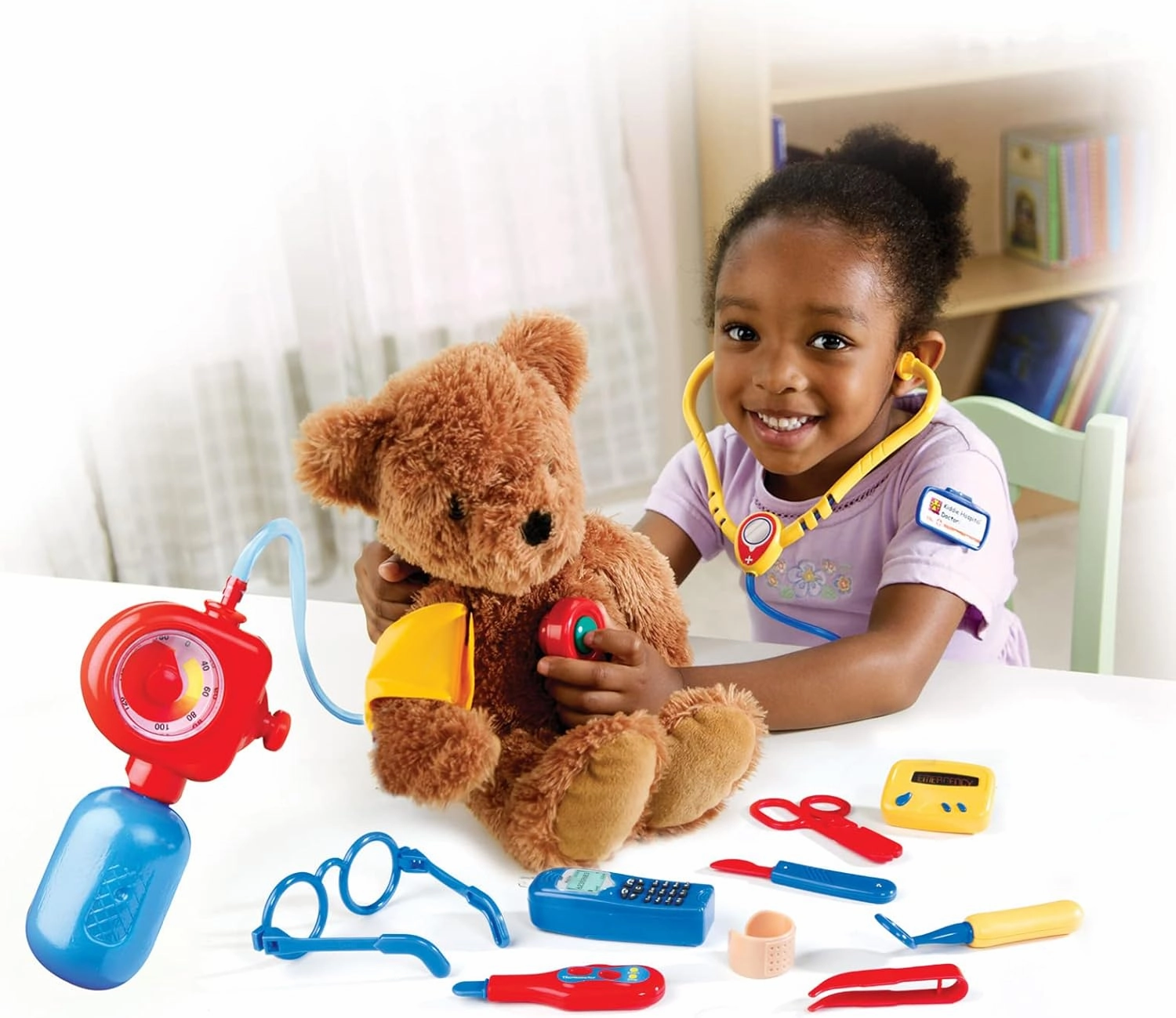Learning Resources Pretend & Play Doctor Set Blue - 19 Pieces, Ages 3  Doctor Kit for Kids, Toddler Doctor Kit, Toy Medical Kit, Toddler Social Emotional Learning Toys
