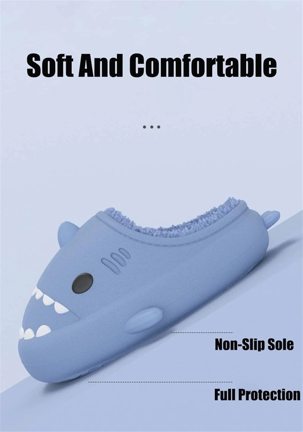 LELEBEAR Shark Slides Winter Warm Slippers, Adult Waterproof Unisex Winter Warm Plush Comfy Non-Slip Shark Slippers