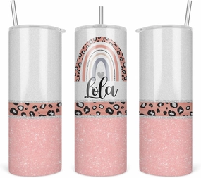 Leopard Lola Tumbler - Lola Rainbow Tumbler - Mothers Day Gifts Lola - Leopard Rainbow Lola Travel Cup - Tumbler With Straw And Lid - 20 Oz - Insulated Stainless Steel
