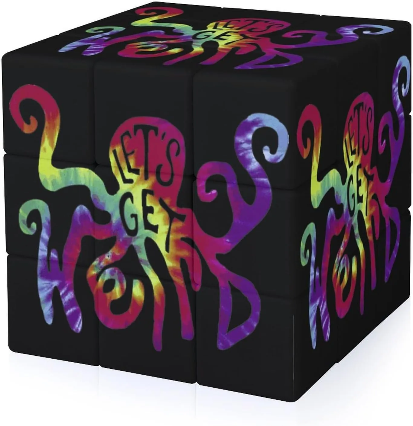 Let's Get Weird Tye Dye Octopus Adults 3x3x3 Color-Matching Smooth Fully Printed Cube Gift