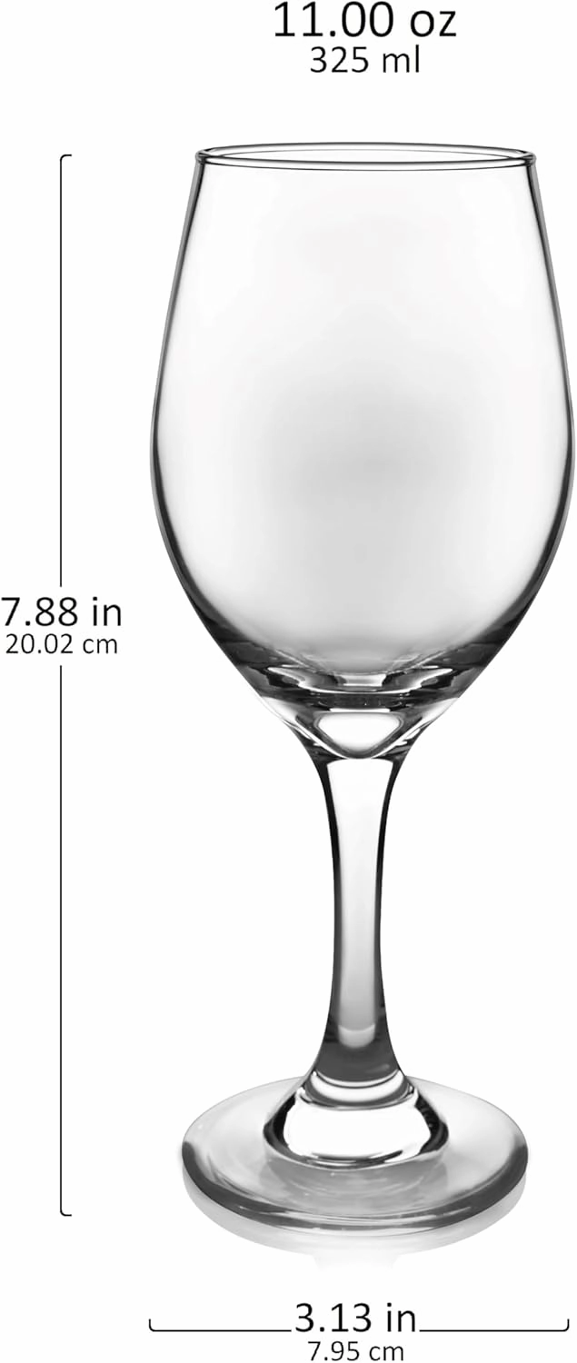 Libbey Classic White Wine Glasses Set of 4, Casual, Modern Stemmed Wine Glasses, Classy Wine Drinking Glasses Set for Weddings, Intimate Gatherings