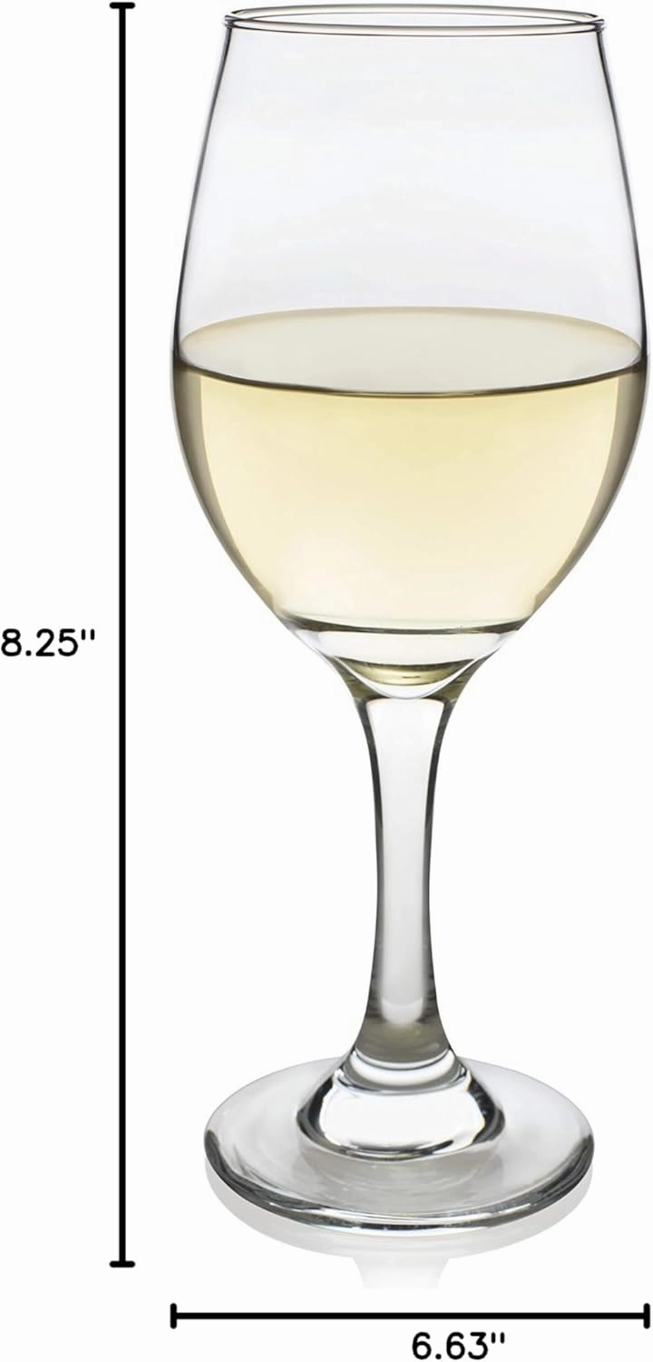 Libbey Classic White Wine Glasses Set of 4, Casual, Modern Stemmed Wine Glasses, Classy Wine Drinking Glasses Set for Weddings, Intimate Gatherings