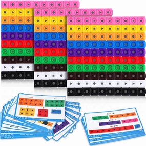 Libima 318 Pcs Math Counting Cubes Building Cubes Set with Stem Cards Linking Cubes Counting Blocks Manipulatives Math Preschool Math Counter Games for Boys Girls 4-8 Back to School Supplies