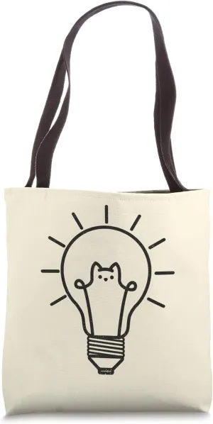 Light Bulb Good Idea Lamp Creative Ideas Inventor Cat Tote Bag