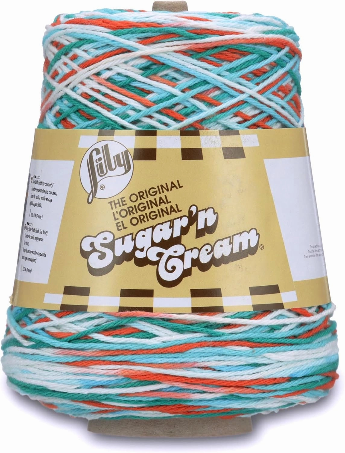 Lily Sugar'n Cream Cotton Cone Yarn, 14 oz, Ahoy Ombre, 1 Cone