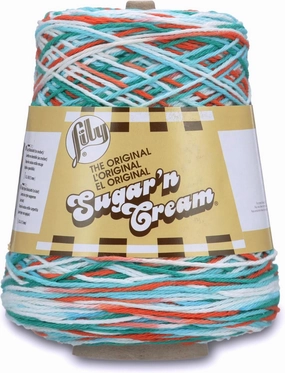 Lily Sugar'n Cream Cotton Cone Yarn, 14 oz, Ahoy Ombre, 1 Cone