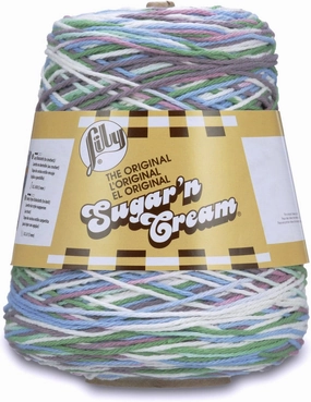 Lily Sugar'n Cream Cotton Cone Yarn, 14 oz, Freshly Pressed Ombre, 1 Cone
