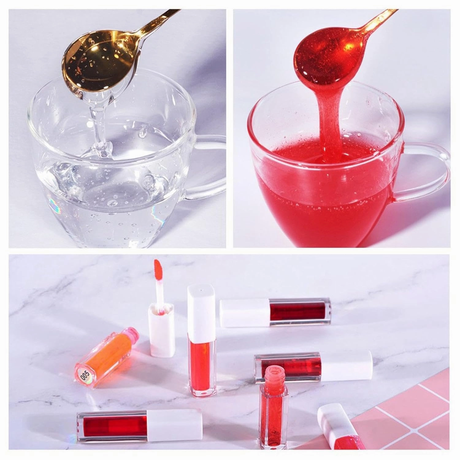 Lip Color - 12 Colors Liquid Lip Gloss Pigment Set, DIY Lipstick Liquid Pigment for Set Making Lip Gloss, DIY Lip Cosmetic Dye (A-1)